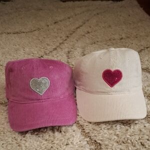 Pink and Cream Heart Patch Kids Caps 🩷🩷🩷🩷